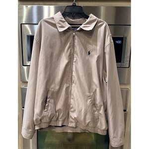 Polo Ralph Lauren Jacket Mens XXL Khaki Full Zip Career Classic Outdoor Lined